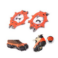 Anti-Slip Ice Traction Grip Cleats/ Silicone Crampon - Stainless Steel Chain with 8 Teeth